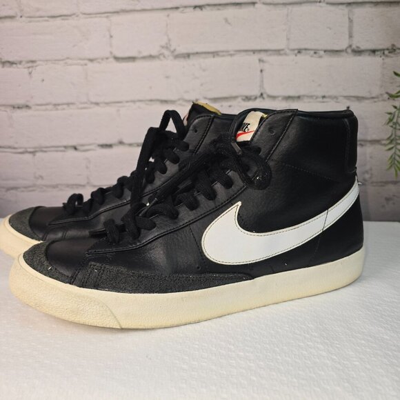 NIKE BLAZER MID 77 SUEDE AND LEATHER BLACK SNEAKERS SIZE 12 MENS - Picture 9 of 9